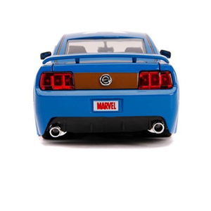 اسباب بازی ماشین فلزی فورد مدل Mustang GT و فیگور کاپیتان آمریکا Marvel با مقیاس 1:24_اسباب بازی